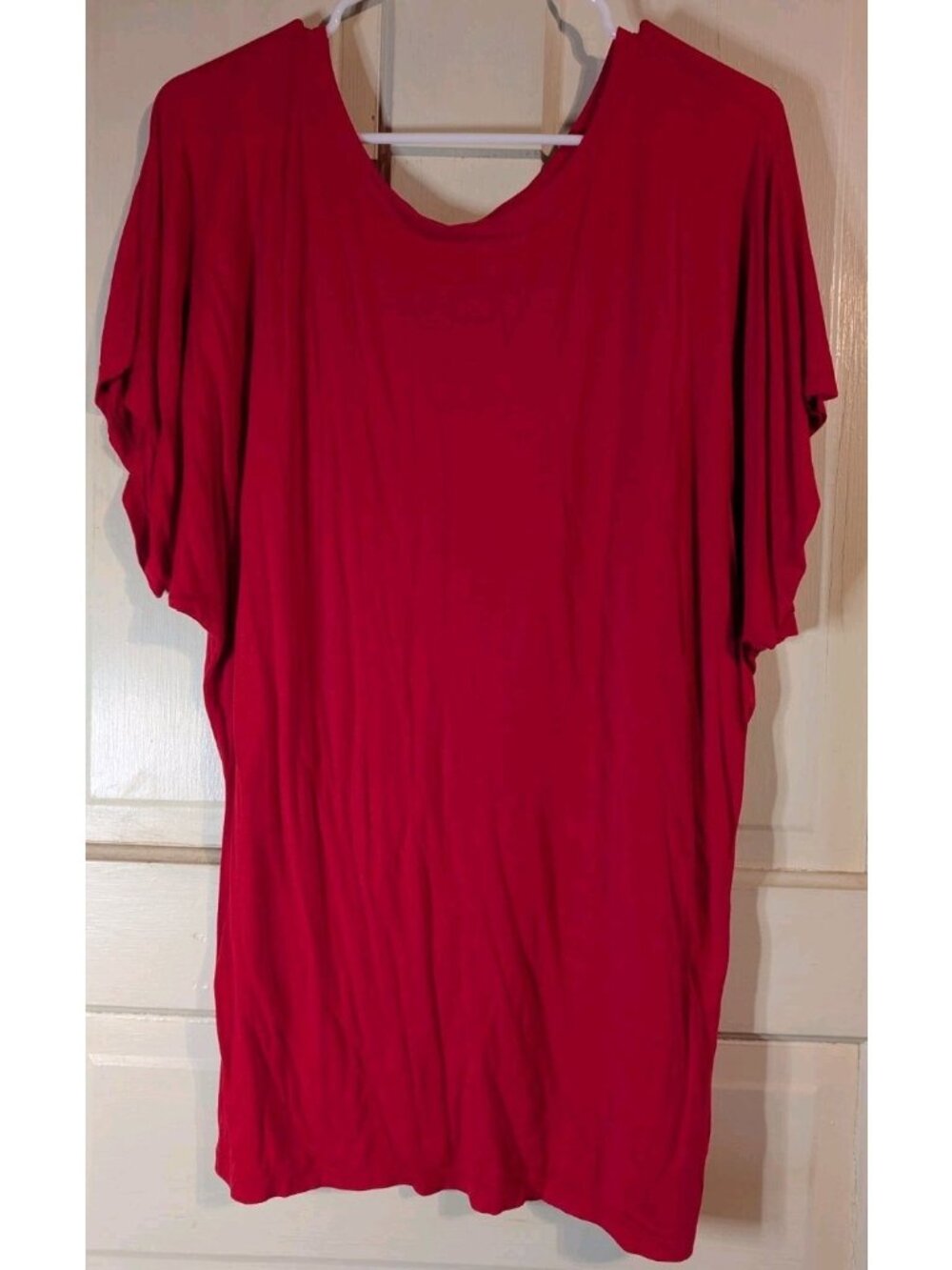 Free To Live Dolman Sleeve Tunic Tee In Red Size XLarge -005